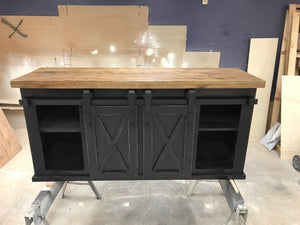 Industrial Sliding Door TV Console