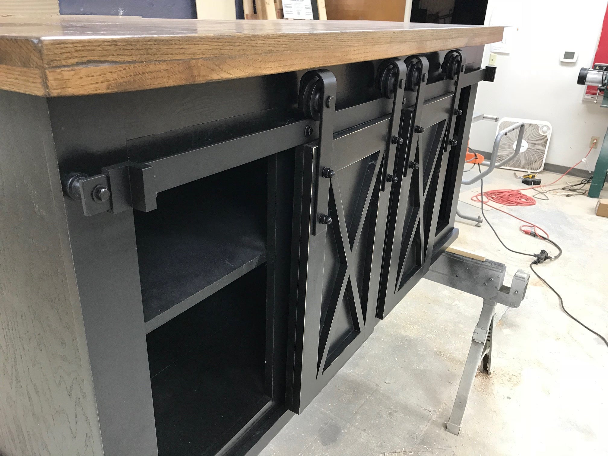 Industrial Sliding Door TV Console